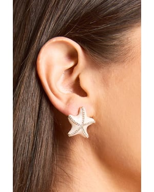 Enamel Starfish Stud Earrings