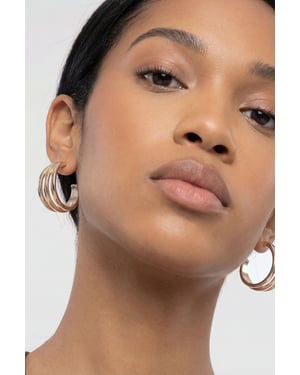 Hammered Triple Hoop Earrings