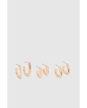 Gold Hoop Earrings 3 Pack