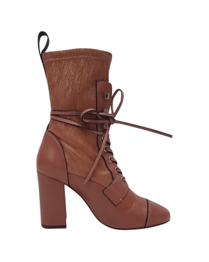 Stuart Weitzman Veruka Lace-Up Ankle Boots in Rose Pink Leather