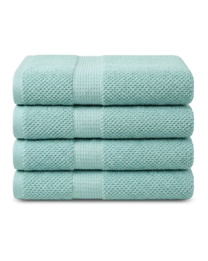 DoubleDry Popcorn weave handdoeken 50x90 cm set van 4 100% katoen 450 g/m2 -