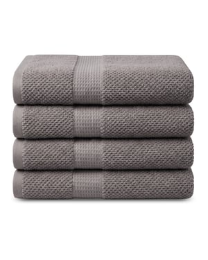 DoubleDry Popcorn weave handdoeken 50x90 cm set van 4 100% katoen 450 g/m2 -