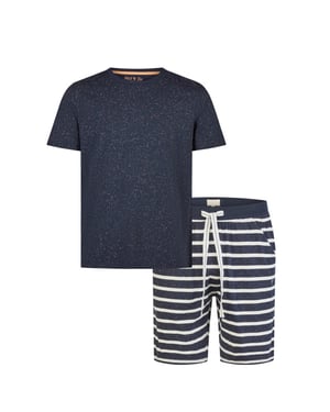 Phil & Co Heren shortama korte pyjama set gemêleerd/gestreept