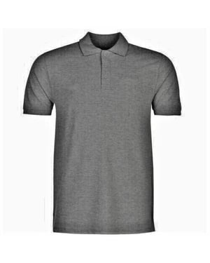 Mens Charcoal Polo Shirt Cotton Short Sleeve Tee