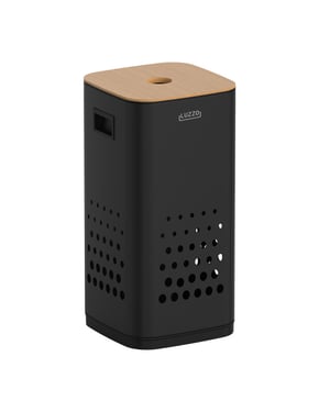 Luzzo ® rvs wasmand 50 liter met bamboo deksel