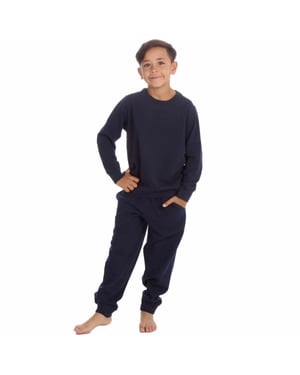 Kids Navy Tracksuit Crewneck Joggers Sweatshirt