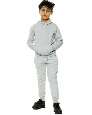 Kids Grey Pullover Tracksuit Hoodie Joggers