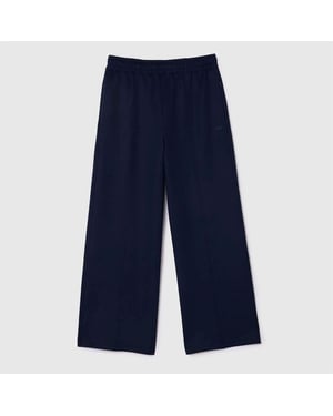 Women's Lacoste Interlock Joggers Tracksuit Bottoms in Blue