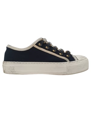 Dior Walk 'n' Dior Sneakers in Navy Blue Cotton