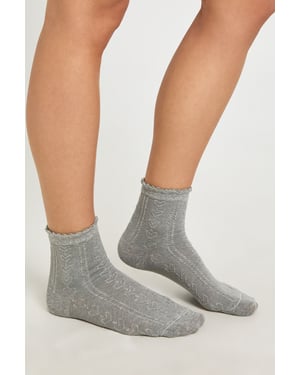 Scallop Edge Openwork Knitted Socks
