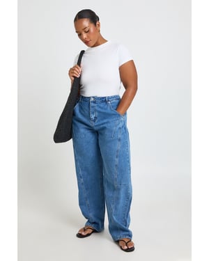 Plus Barrel Seam Detail Jean