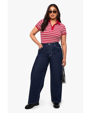 Plus Mid Waist Baggy Fit Jean