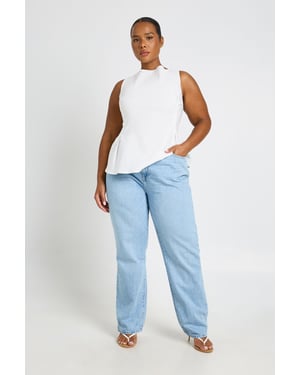 Plus Basics High Waist Mom Jean