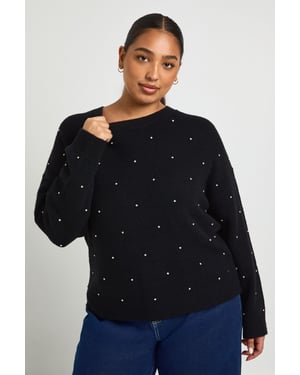 Plus Diamante Crew Neck Jumper