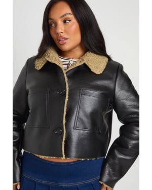 Plus Teddy Trim Detail Jacket