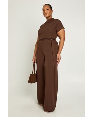 Plus Asymmetric Belted Jumpsuit