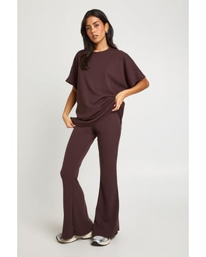 Two Tone Rib Flared Legging & Top Co Ord