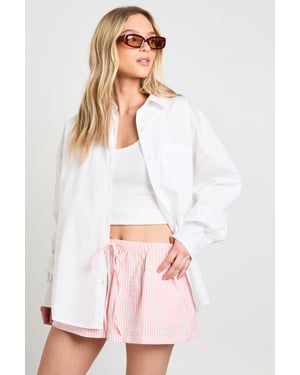 Petite Oversized Cotton Poplin Shirt