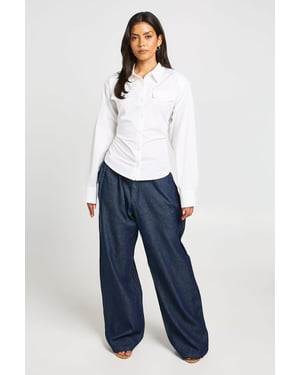 Cinched Tie Back Fitted Shirt