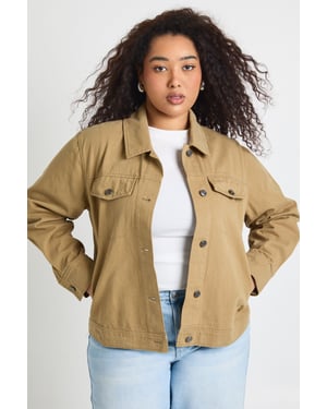 Plus Twill Utility Oversized Shirt