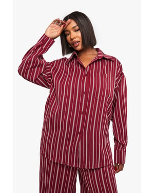Plus Oversized Stripe Shirt