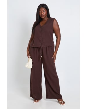 Plus Cheesecloth Waistcoat and Beaded Trouser Set
