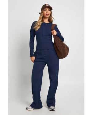 Cotton Button Through Crew Neck Top & Trouser Co Ord