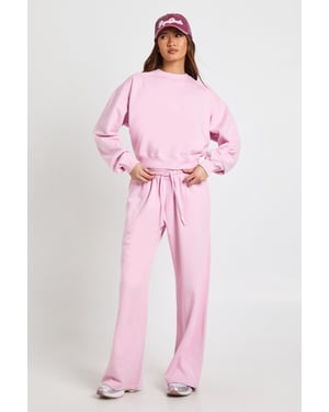 Washed Ribbed Detail Straight Leg Tracksuit