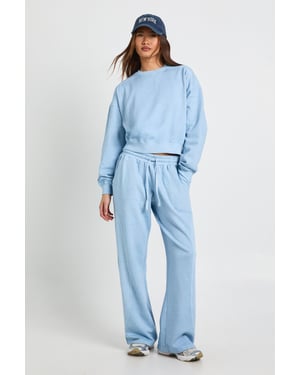 Washed Ribbed Detail Straight Leg Tracksuit