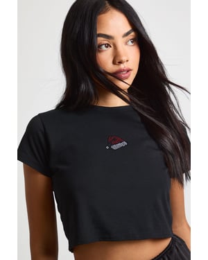 Santa Hat Hotfix Baby Tee