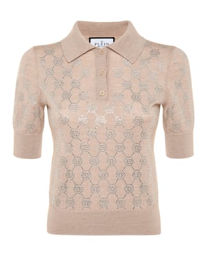 Pullovermed Polo-Hals Monogram