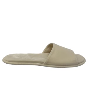De Row Canal slippers in ivoorkleurig fluweel