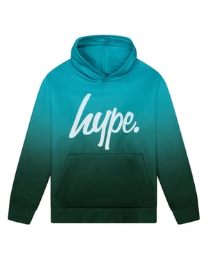 Teal Ombre Jongens Hoodie Zachte Casual Kinderen Sweatshirt Comfortabele Pasvorm