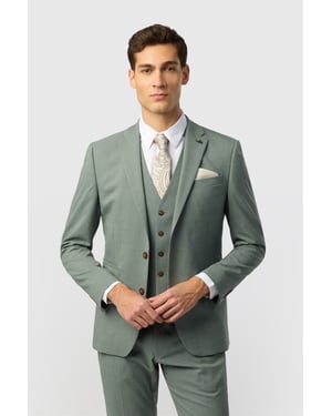 Single Breasted Two Button Slim Fit Suit Jacket