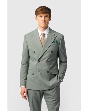Double Breasted Six Button Slim Fit Suit Jacket