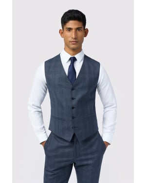 Single Breasted Five Button V-neck Slim Fit Suit Waistcoat