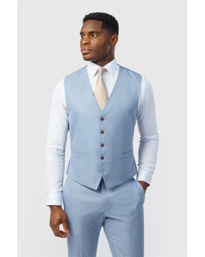 Single Breasted Five Button V-neck Slim Fit Suit Waistcoat