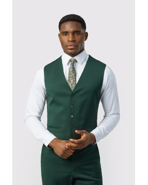 Single Breasted Five Button V-neck Tailored Suit Waistcoat