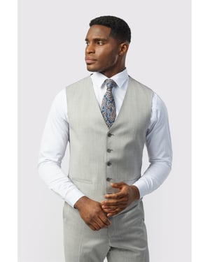 Single Breasted Five Button V-neck Tailored Suit Waistcoat