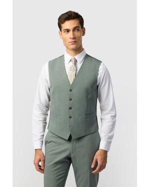 Single Breasted Five Button V-neck Slim Fit Suit Waistcoat