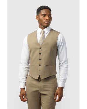 Single Breasted Five Button V-neck Slim Fit Suit Waistcoat