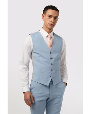 Single Breasted Five Button V-neck Slim Fit Suit Waistcoat