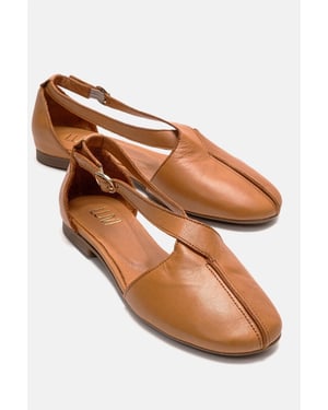 Fable Leren Ballerina met Zijuitsnijding