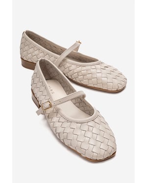 Yevora Leren Gevlochten Riem Ballerina