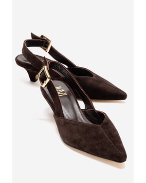 Dioris Leren Slingback Kitten Hak Pump