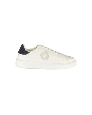 Blauer Witte Polyurethaan Heren Sneaker