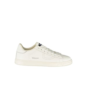 Blauer Witte Polyurethaan Heren Sneaker