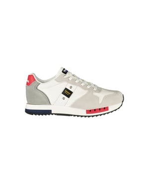 Blauer Witte Polyurethaan Heren Sneaker
