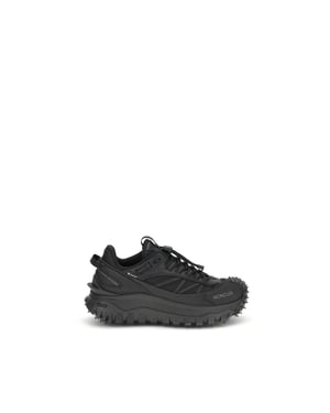 Moncler Zwarte Kalfslederen Bos Taurus Atletische Sneakers
