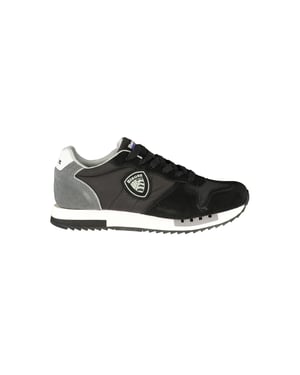 Blauer Zwarte Polyurethaan Heren Sneaker